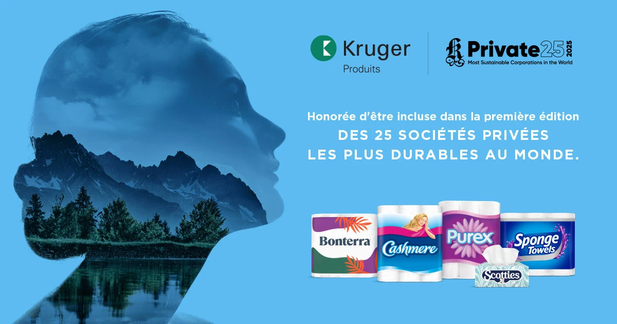 Produits Kruger Inc. se classe parmi les 25 sociétés privées les plus durables au monde 